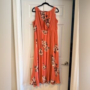 Christopher & Banks Coral Floral Maxi Dress